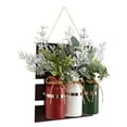 thumbnail image 3 of Nearly Natural 17" Holiday Assorted Pine Hanging Three Piece Mason Jar Artificial Flower Arrangement, 3 of 5