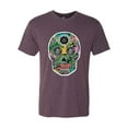 thumbnail image 2 of Day Of The Dead Calavera Skull Colorful Trippy | Mens Pop Culture Premium Tri Blend T-Shirt, Vintage Purple, Large, 2 of 4