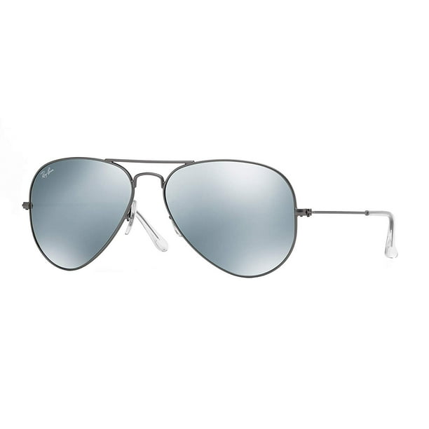 Ray Ban RB3025 AVIATOR METAL 029/30 55M Matte Gunmetal/Green Silver Mirror Sunglasses For For Women - Walmart.com