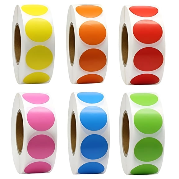 CCOCC 500 Pcs 1 Inch Coding Labels, Red Garage Sale Price Stickers, Permanent Adhesive Dot Tags for Inventory & Crafts