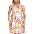 thumbnail image 1 of Vsdgher Robe d'Été à Imprimé Floral Coloré pour Femmes, Décontractée, Col en U, Robe de Plage Sans Manches, Débardeur Ample, Robe Soleil avec Poche, 1 of 7