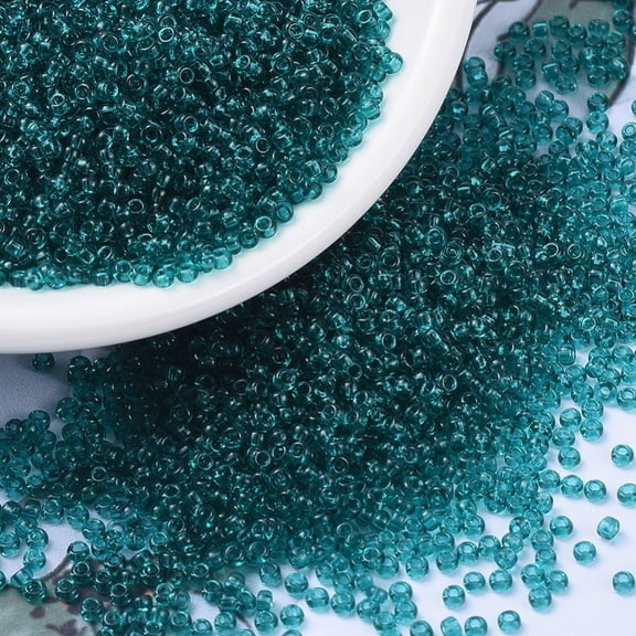 10 g MIYUKI Round Rocailles Beads Japanese Seed Beads 11/0 (RR2405) Transparent Teal 2x1.3mm Hole: 0.8mm 1111pcs/10g