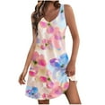 thumbnail image 2 of QUNYINEY Sleeveless Spring Dresses for Women Casual Floral A-Line Dress with Pockets Flowy V Neck Midi Sundress, 2 of 5