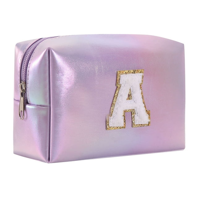 Neceser de maquillaje bordado en PU - Gran capacidad, asa portátil, compartimentos múltiples - para viajes/almacenamiento de cosméticos