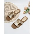 thumbnail image 1 of Fashionable Slide Sandals Women Colorblock Flat Sandals, 1 of 4