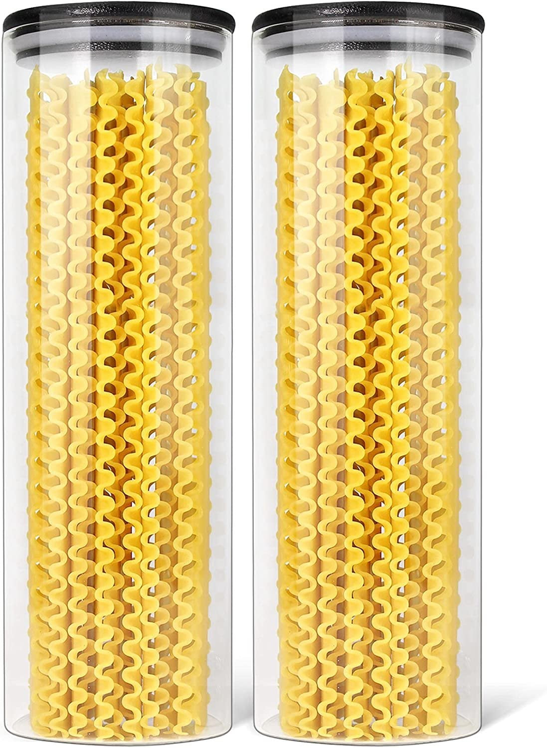 Urban Green Glass Jars with Black Lids, Glass food storage sets with