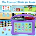 thumbnail image 2 of Kids Tablets 7 inch Android 12, 4GB RAM 32GB ROM, 512GB Expandable, with Parental Control, Google Certified, WiFi, Bluetooth, Dual Camera with Silicone Case(Pueple), 2 of 7