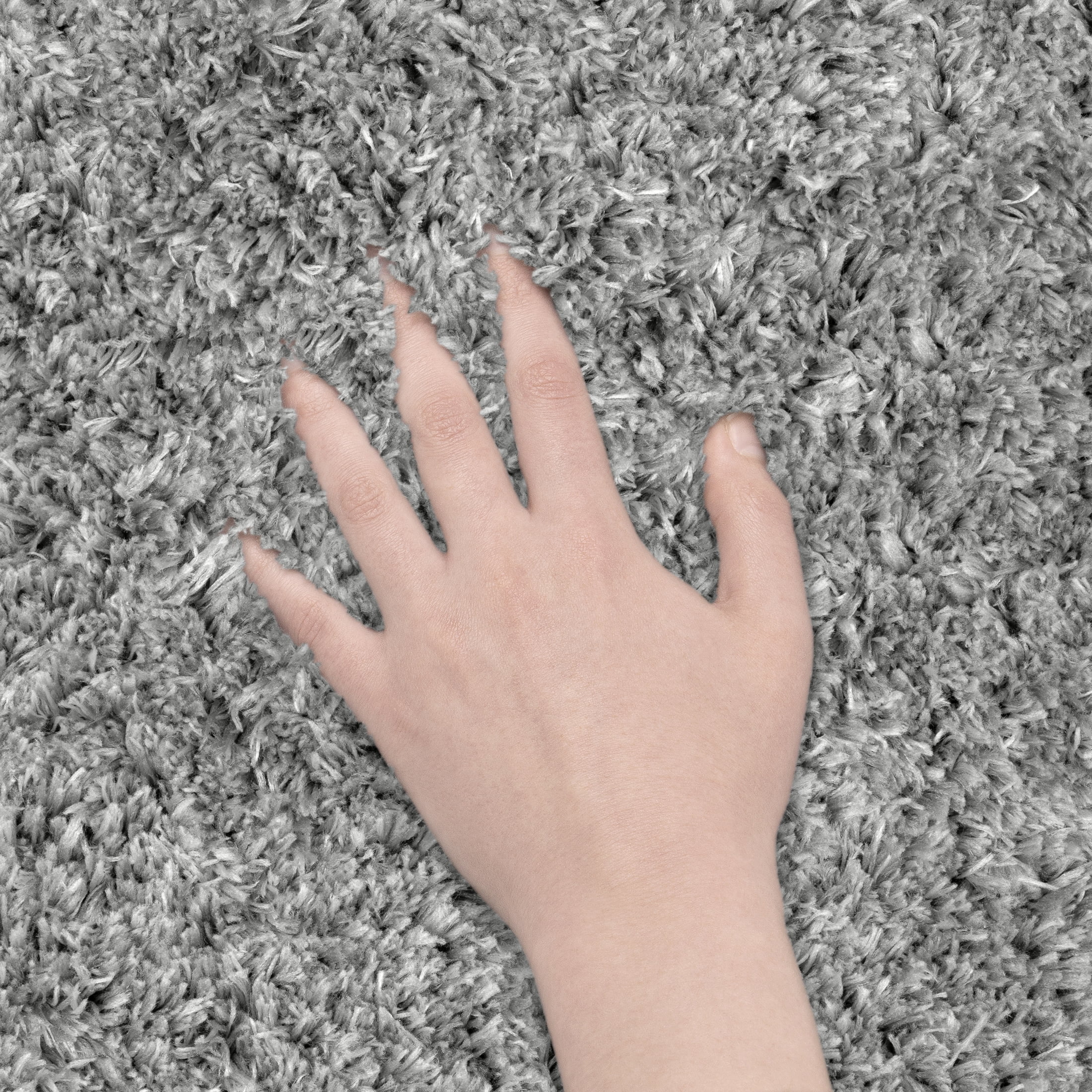 Mainstays 5' x 7' Gray Microfiber Plush Shag Area Rug – Soft, Durable Indoor Rug for Living Room, Bedroom, or Dining Room