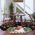 thumbnail image 3 of Round Rug 7Ft Washable Non-Slip, Black Red Christmas Circle Area Rugs for Living Room Bedroom, Snowman Xmas Tree Snowflake Gifts Ball Indoor Floor Mats Carpet Runner for Home Decor Aesthetic, 3 of 8
