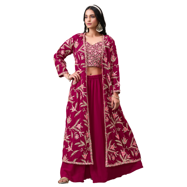 Custom Made Best Eid Collection: Trendy Georgette Kurti Gharara with Dupatta