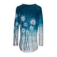 thumbnail image 4 of Camisetas de mujer Estampado floral Manga larga Otoño Loose Fit Pullover Blusa Túnica para el trabajo, 4 of 5