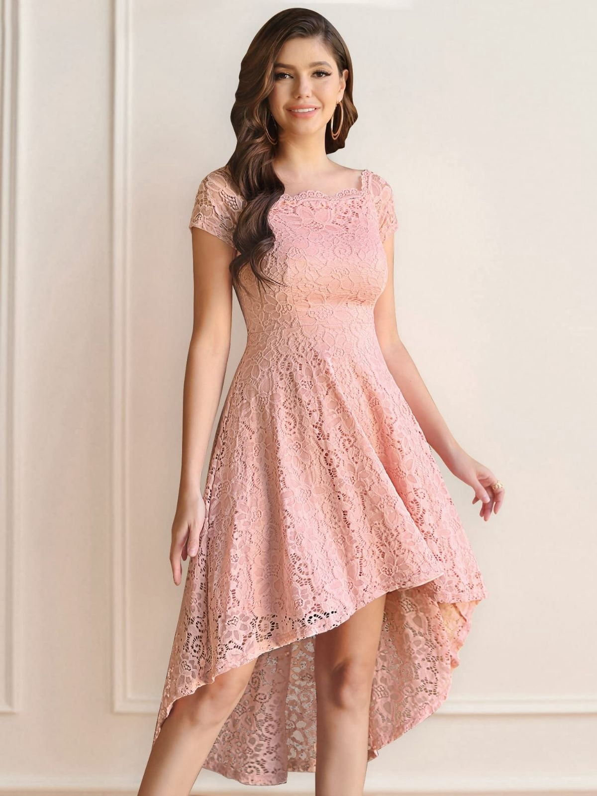 Dressystar Women Lace Bridesmaid Dress Female Knee-Length Hi-Lo Cocktail Party Dress - Walmart.com Dressystar Women Lace Bridesmaid Dress Female Knee-Length Hi-Lo Cocktail Party Dress - Walmart.com