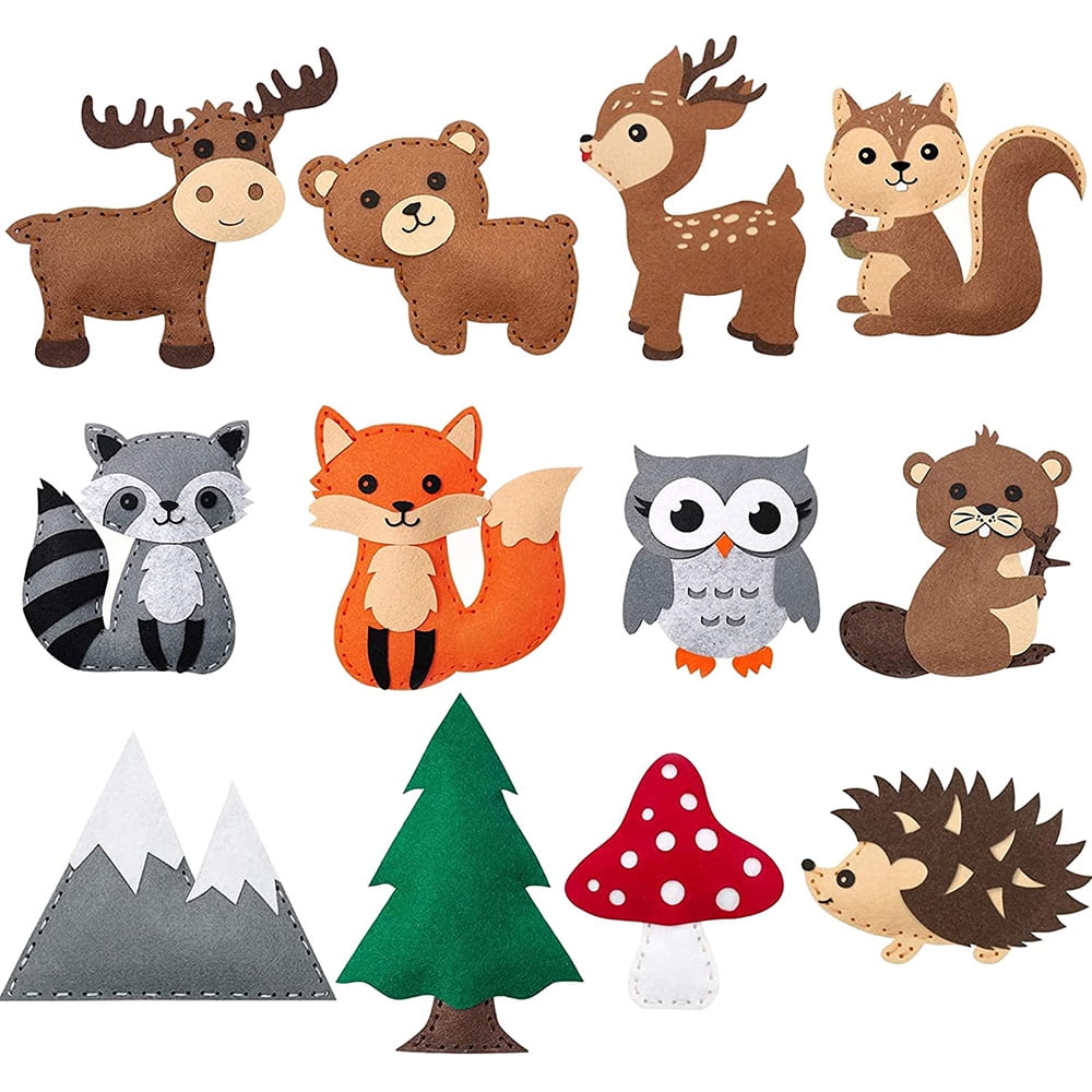 Sewing Kit for Kids Woodland Animals 39pcs Beginners Educational Crafts Kit f