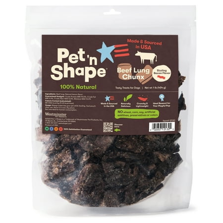 UPC: 0032657121302 | Pet n Shape Beef Lung Chunx Dog Treats – Made and Sourced in the – 16 Ounce