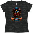 thumbnail image 3 of Inktastic Day Of The Dead Skull BLK Women's T-Shirt, 3 of 5