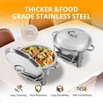 thumbnail image 3 of ROVSUN 5 Qt 2 Packs Stainless Steel Round Chafing Dish Buffet Set with Lid Holder, 3 of 8