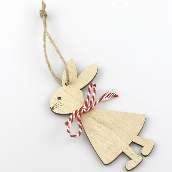 Ornement Suspendu en Bois Lapin de Pâques, Pièce pour la Maison, Pendentif Lapin pour Exposition Murale Saisonnière