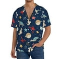 thumbnail image 3 of Xecao offers the Sea Creatures for Men's Casual Short-sleeved Shirt, a button-up collared shirt with a pocket, perfect for beach vacations and yacht travel in the Large size., 3 of 7