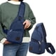 thumbnail image 1 of Mochila de lona con pecho | Bolso bandolera multiusos para viajes de senderismo al aire libre | Correa ajustable, gran capacidad, múltiples bolsillos con cremallera | Unisex | Verde Caqui Azul Café, 1 of 6