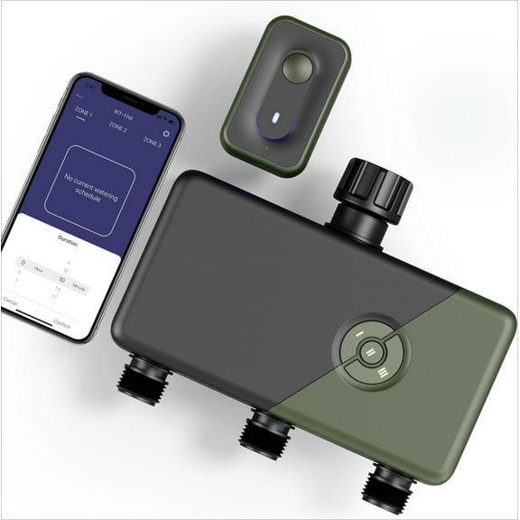 WiFi Sprinkler Timer 3 Zone, Smart Water Hose Timer Compatible with Alexa and Google, Remote