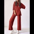 thumbnail image 4 of Traje Informal de Dos Piezas para Mujer, Ideal para Viajes y Vacaciones. Rojo Ladrillo M, 4 of 9