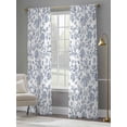 thumbnail image 4 of Pastoral Flowers Sheer Curtains 2 Panels Set Vintage Blue Flower Farmhouse Plant Sheer Window Curtains Light Filtering Rod Pocket Voile Drapes for Bedroom Living Room 52"X108", 4 of 8