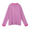 thumbnail image 5 of QHRMKOG Mens Long Sleeve Polo Shirts Comfort Striped Cotton Golf Shirt Loose Fit Collared Golf Tshirt Trendy Pullover Top Pink L, 5 of 6
