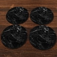 thumbnail image 2 of CARIBOU Drink Round Fabric Felt Neoprene Coasters Set of 4pcs, Cloudy Black Marble, 2 of 4