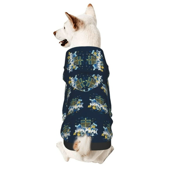 Happy Hanukkah Dog Sweatshirt Pet Wear Hoodie Soft Warm Easy To Wear Puppy Cat Dogs Apparel Small