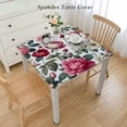 thumbnail image 2 of nygtbtfer Watercolor Flower Tablecloth, Floral Pattern Painting Style Print with and Roses, Dining Room Kitchen Rectangular Table Cover, 2 of 7