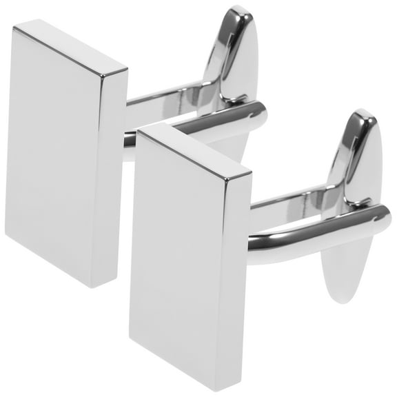 1 Pair of Men's Cufflinks Sleeves Buttons Sturdy Plated Metal Cuff Link(silver)