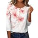 thumbnail image 3 of TaTaai Casual Printed Top Soft Breathable Women's Fashion Button Round Neck 3/4 Sleeve Loose Fit All Season Daily Party Fashion T-Shirt Gift, 3 of 7