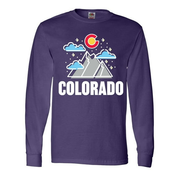 Inktastic Colorado Mountains and Clouds Long Sleeve T-Shirt