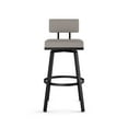 Amisco Staten 30 In. Swivel Bar Stool Silver Grey Polyester / Black