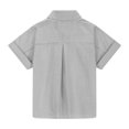 thumbnail image 6 of YOUYEDIAN Teen Girls Cotton Linen Shirts Lapel Short Sleeve Button Down Blouses Kids Summer Casual Lightweight Solid Beach Tops (Gray, 9-10 Years), 6 of 6