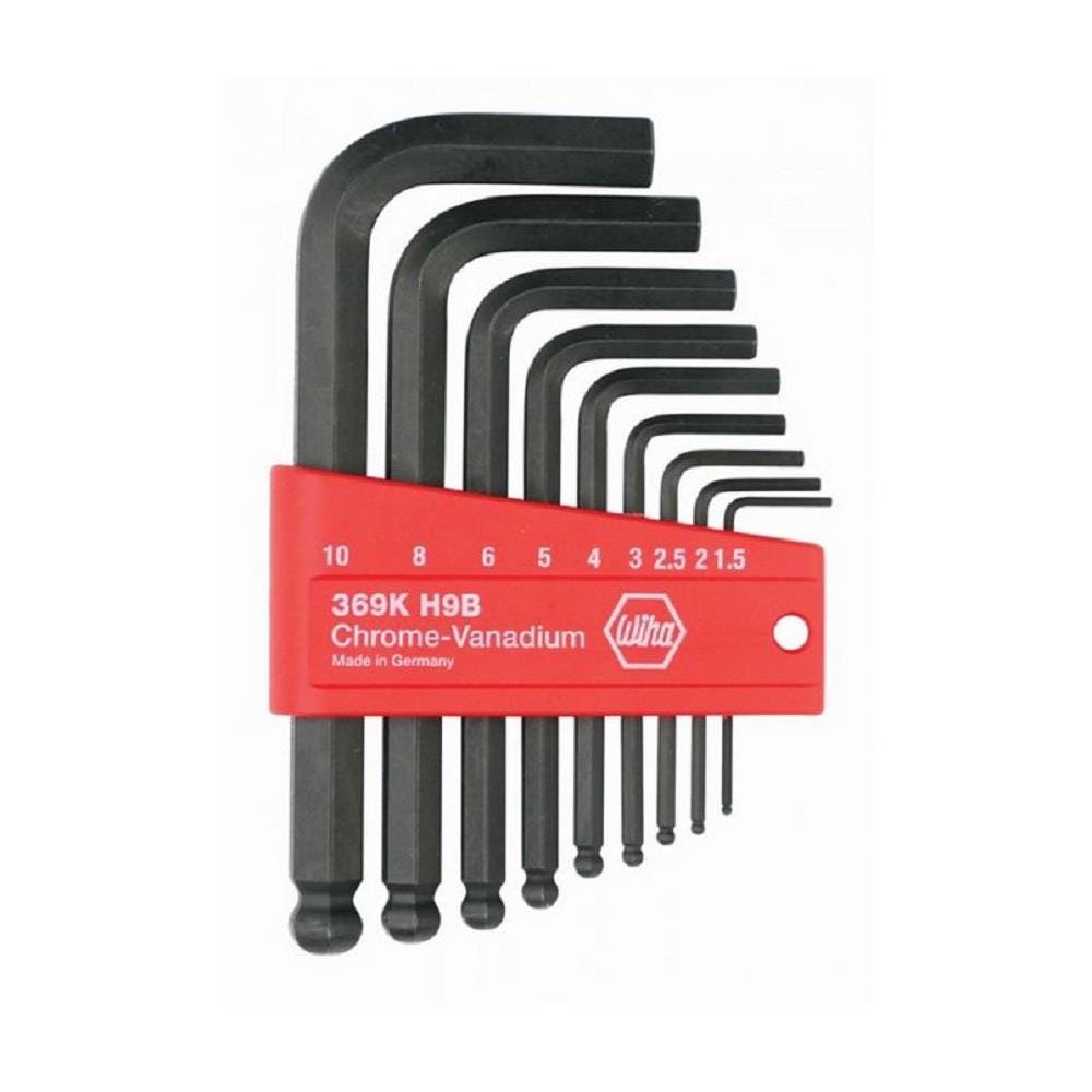 Wiha36989W Ball End Hex Short Arm LKey 9 Pc. Set