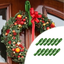 10pcs Reusable Christmas Garland Ties - Wreath Hangers & Stocking Holders, Green Garland Hooks for Fireplace Mantle, Festive Holiday Decor Fasteners for Christmas Decorations, 8*1in, Green