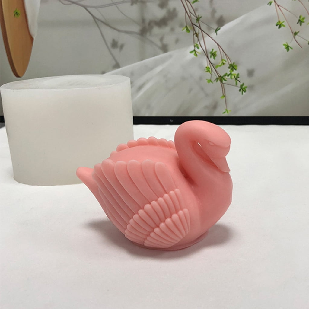 Geemin Swan Candle Casting-Resin Mold 3D Beautiful Swan Aromatherapy Candle Silicone Mould DIY Craft Cookie Fondant Soap-Decor