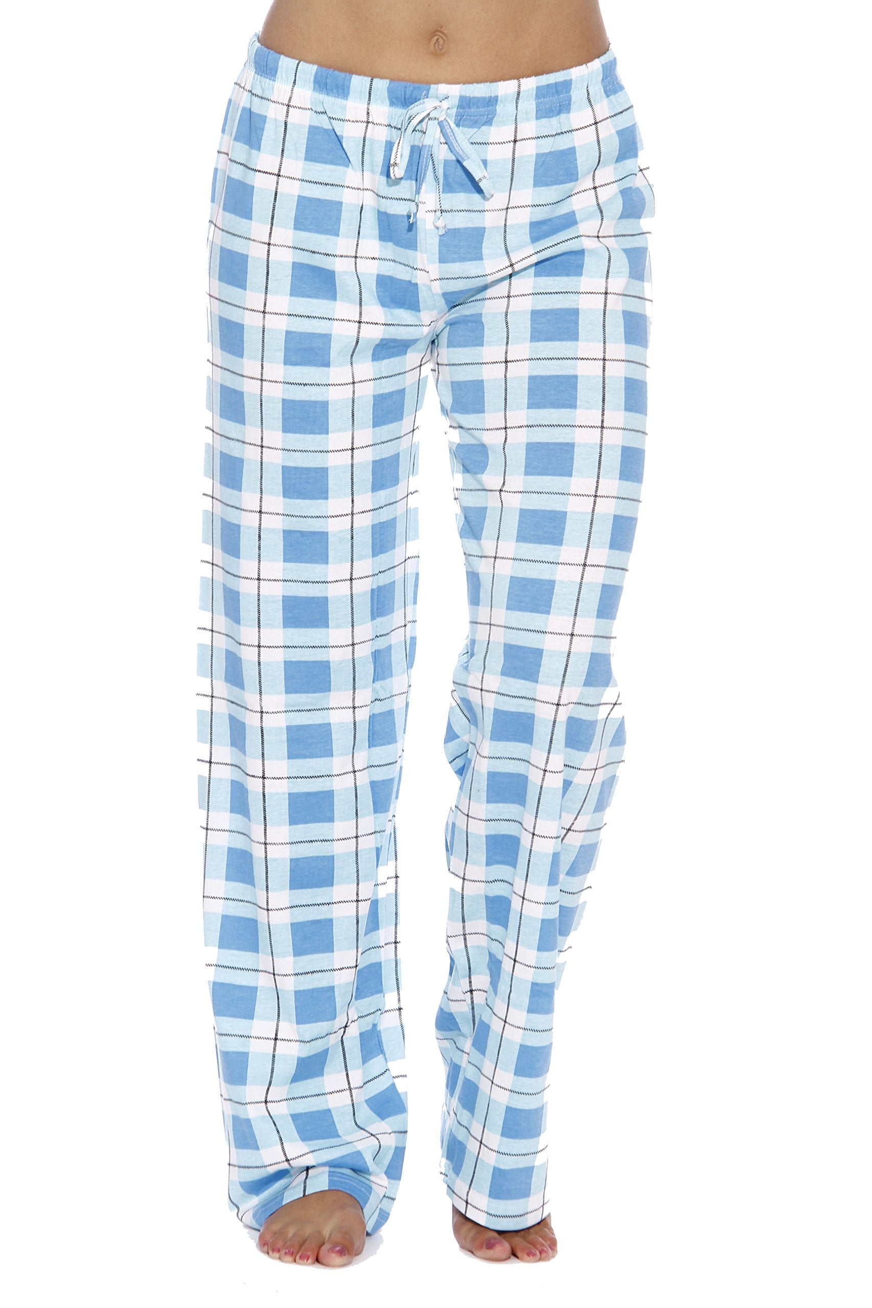 Sleepwear Small, Blue Ladies 100% Cotton Plaid Pajamas
