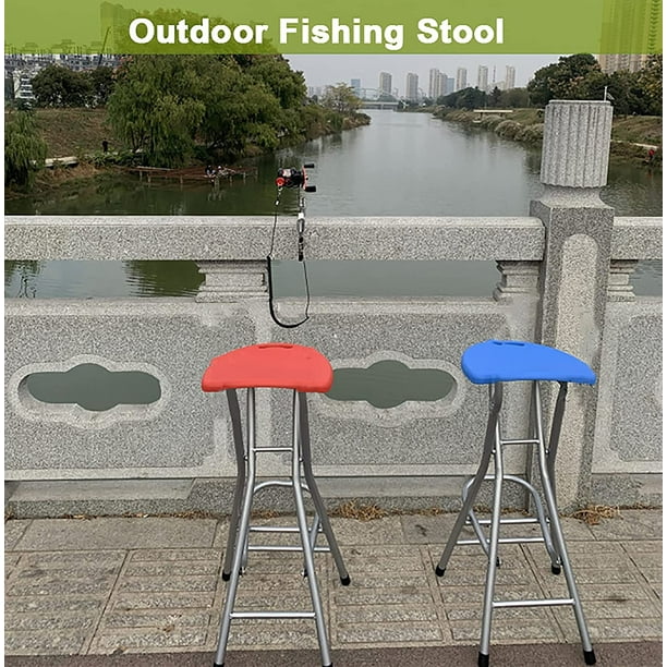 Folding Stools for Adults,Portable Outdoor Collapsible Stool 28  Inch,Kitchen Island Bar Stools,Heavy Duty Plastic Counter Barstool Chair  for Camping Travel BathroomRed 37x72cm(15x28inch) 