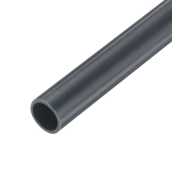 Rigid Round Pipe 9mm ID 11mm OD 9" Length Dark Grey High Impact for Water Pipe, Crafts, Cable Sleeves