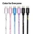 thumbnail image 5 of Powertek Marble 6ft USB-A to Lightning Cable, White/Silver, Fast Charging, Silicone Marble Design, Steady Data Transfer, 5 of 5