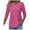 Hot Pink, variant on MIXUE Womens Summer Tops Solid Color Round Neck Long Sleeve Fashion Casual Shirts For Women Tee Shirts Activewear,Blue,XXXL
