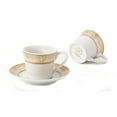 thumbnail image 4 of Espresso Cups and Saucers Set for Cappuccino, Latte, Cafe Mocha - Gold Floral, 2 oz. Set of 6, 4 of 5