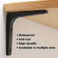 thumbnail image 4 of Soporte para estante de pared, soporte de metal negro mate, soporte de estante de metal para decoración de cocina, soporte resistente, 100 mm x 100 mm, 4 piezas, 4 of 5