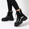 thumbnail image 4 of KEVCHE Women's Chunky Heel Short Ankle Boots, Fall Winter British Retro Chunky Heel Short Boots with Breathable Lining and Cushion Sole, Trendy Boots for Daily Wear, 4 of 5