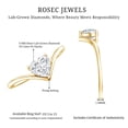 thumbnail image 5 of Rosec Jewels Lab Grown Diamond Heart Engagement Ring - Diamond Solitaire Chevron Ring for Women - EF-VS Quality - with Jewelry Box, 14K Yellow Gold, US 11.00, 5 of 8