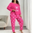 thumbnail image 2 of Tnhcen Valentine's Day Pajamas Women Plus Size 2 Piece Pajama Sets Heart Print Soft Cozy Sleepwear Large Size XL-5XL Women's Valentine Pajamas Set Soft Pajamas for Women, 2 of 5