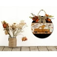 thumbnail image 3 of Welcome Fall Truck Sign Front for Door Decoration, 12 in Round Wood Wreaths Wall Hanging Outdoor, Farmhouse, Porch, for Spring Summer Fall All Seasons Holiday Christmas, 3 of 5