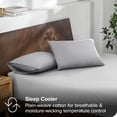 thumbnail image 2 of Bare Home Percale Weave Pillowcase Set - 300 Thread Count - 100% Organic Cotton - Standard, Light Gray, 2 of 4